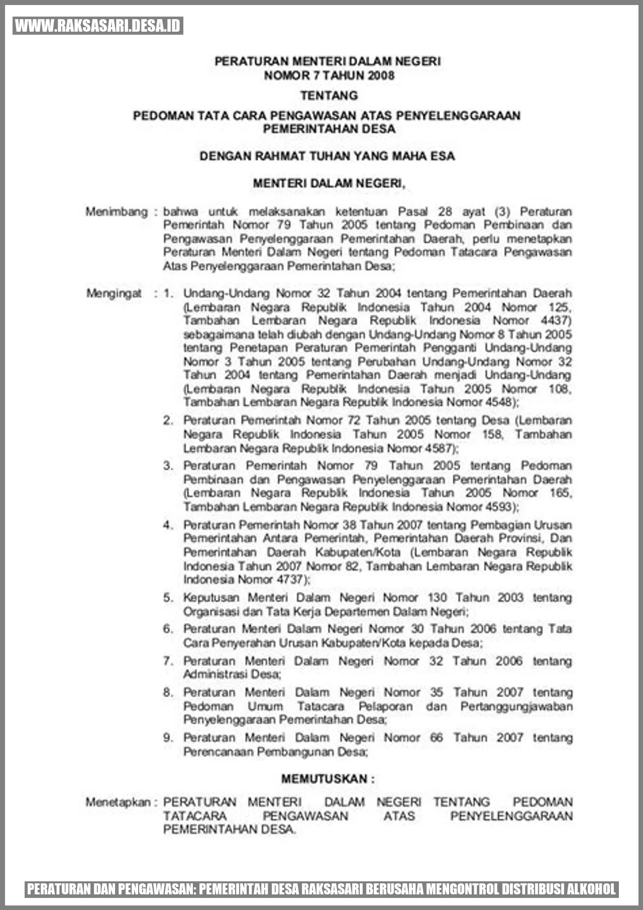 Peraturan dan Pengawasan: Pemerintah Desa Raksasari Berusaha Mengontrol Distribusi Alkohol